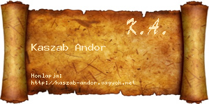 Kaszab Andor névjegykártya
